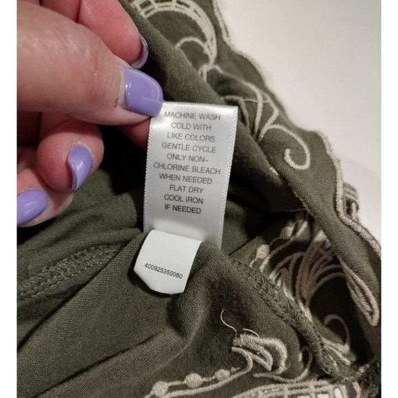 Croft & Barrow green sleeveless dress with cutwork detail - Picture 4 of 9